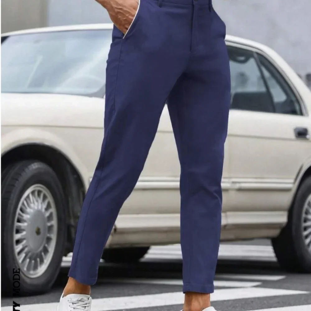 Manfinity Mode Men Solid Slant Pocket Blue Dress Pants, NWOT, Medium (33W) - Picture 7 of 8